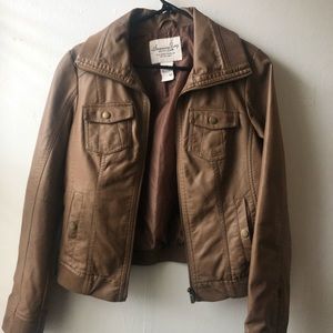 Brown faux leather jacket